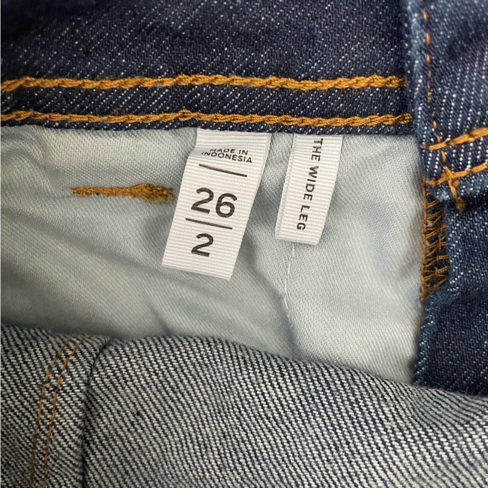 NWOT LOFT Dark Blue Wide Leg Jeans - Picture 4 of 4